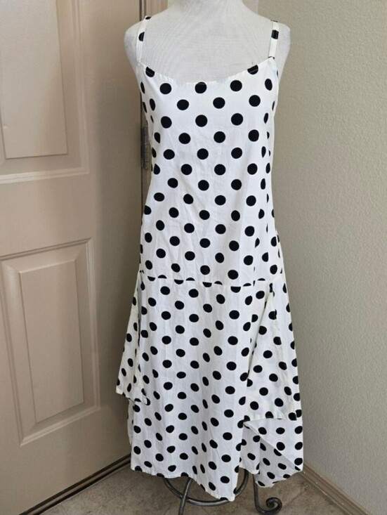 Krista Larson Dresses & Skirts - Krista Larson Polka Dot Tiered Asymmetrical Dress - Lagenlook One Size